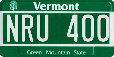 VT license plate NRU400