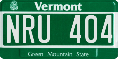 VT license plate NRU404