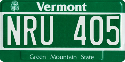 VT license plate NRU405