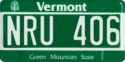 VT license plate NRU406