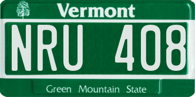 VT license plate NRU408