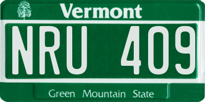 VT license plate NRU409