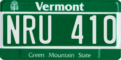 VT license plate NRU410
