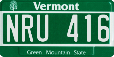 VT license plate NRU416