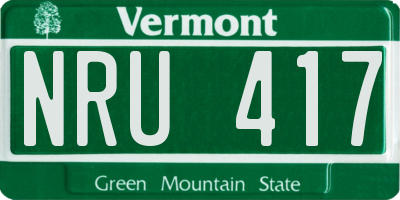 VT license plate NRU417