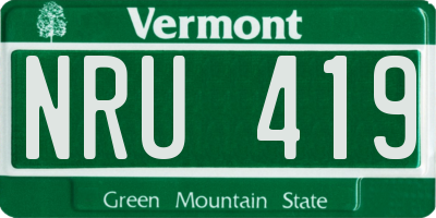 VT license plate NRU419