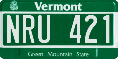 VT license plate NRU421
