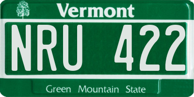 VT license plate NRU422