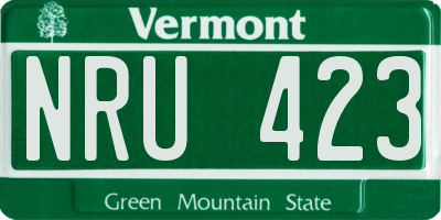 VT license plate NRU423