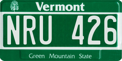 VT license plate NRU426