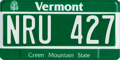 VT license plate NRU427