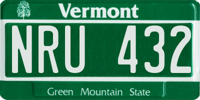 VT license plate NRU432