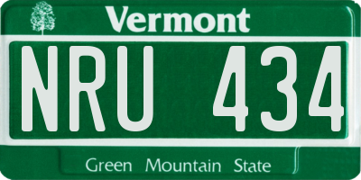 VT license plate NRU434