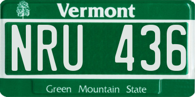 VT license plate NRU436