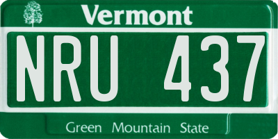 VT license plate NRU437