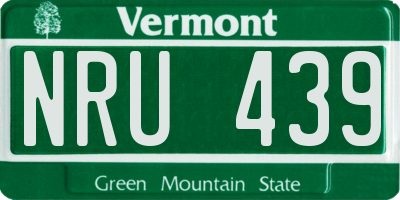 VT license plate NRU439