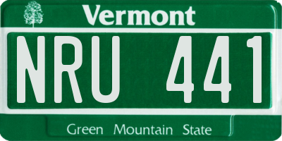 VT license plate NRU441