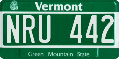 VT license plate NRU442