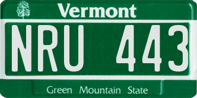 VT license plate NRU443