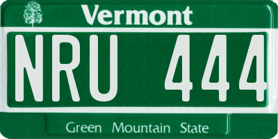 VT license plate NRU444