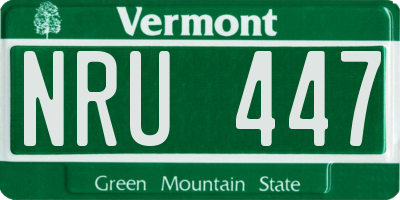 VT license plate NRU447