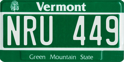 VT license plate NRU449