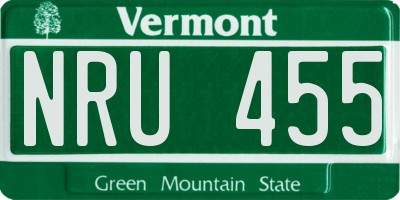 VT license plate NRU455