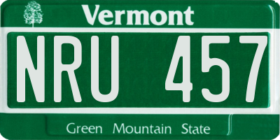 VT license plate NRU457