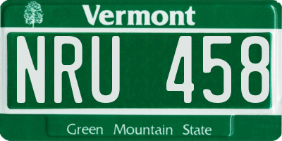 VT license plate NRU458