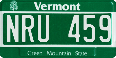 VT license plate NRU459