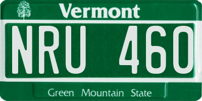 VT license plate NRU460