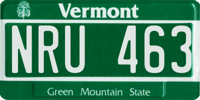 VT license plate NRU463