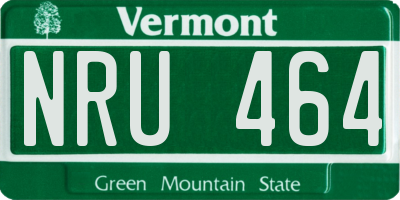 VT license plate NRU464