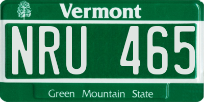 VT license plate NRU465