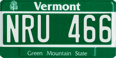 VT license plate NRU466