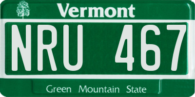 VT license plate NRU467
