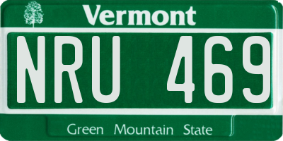 VT license plate NRU469