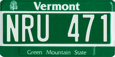 VT license plate NRU471
