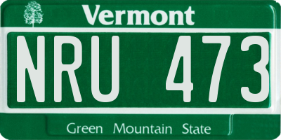 VT license plate NRU473