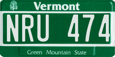 VT license plate NRU474