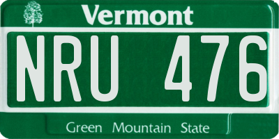 VT license plate NRU476