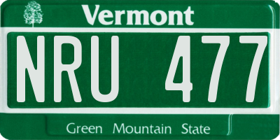 VT license plate NRU477