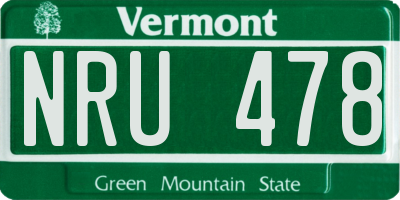 VT license plate NRU478