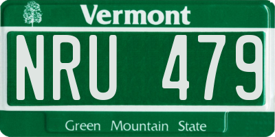 VT license plate NRU479
