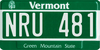 VT license plate NRU481