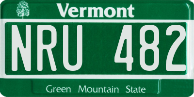 VT license plate NRU482