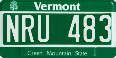 VT license plate NRU483