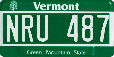 VT license plate NRU487
