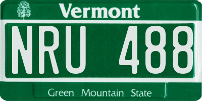 VT license plate NRU488