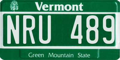 VT license plate NRU489